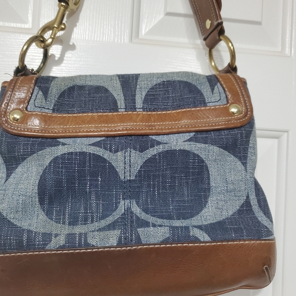 Preowned Vintage Coach Legacy Limited Edition Signature C Shoulder Bag~ Denim - Picture 2 of 15